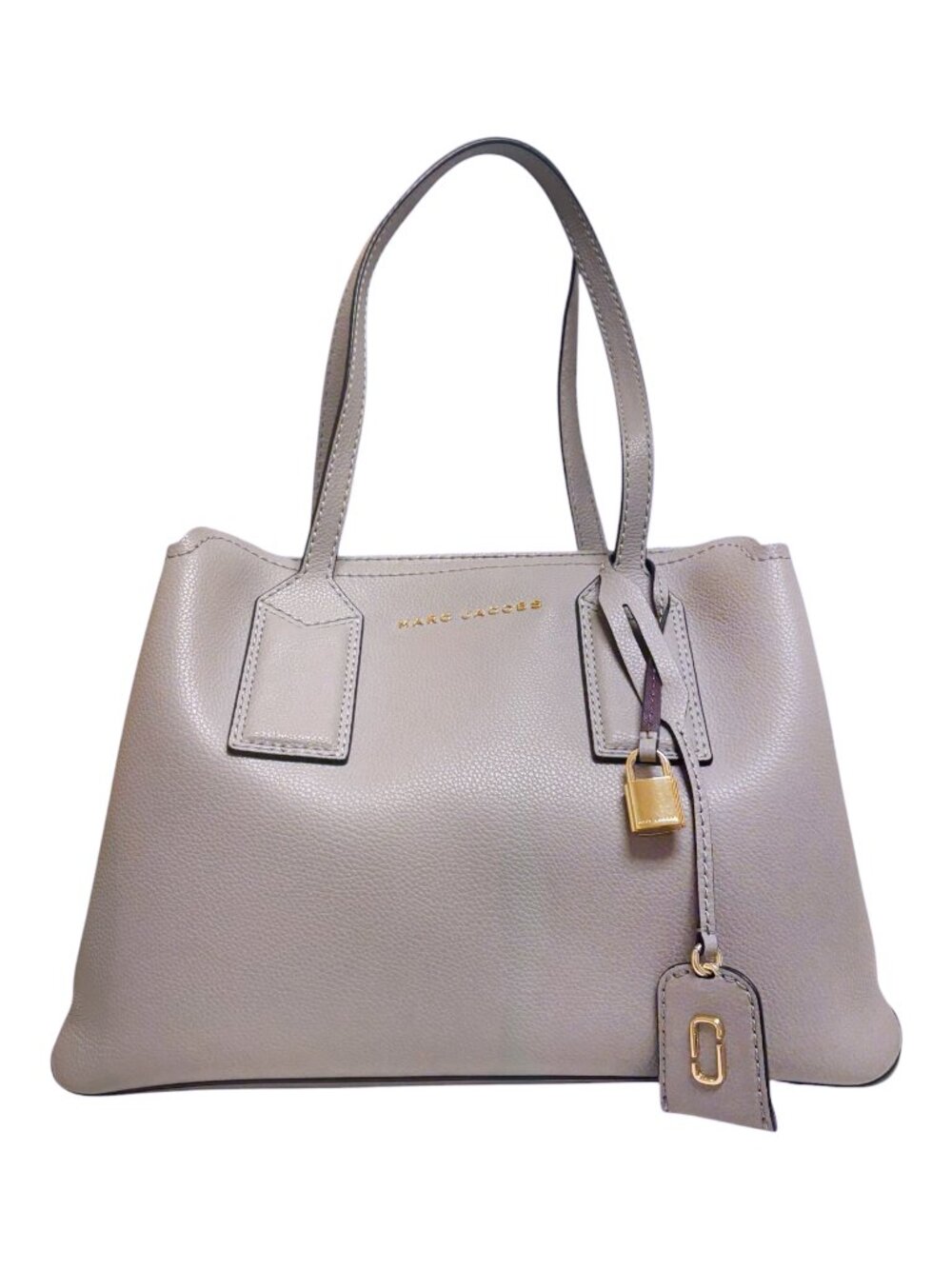 MARC JACOBS Grey Editor Leather Tote